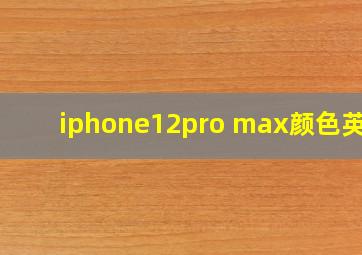 iphone12pro max颜色英文